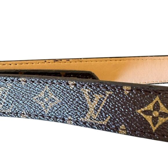 Louis Vuitton Monogram  LV Iconic Gold IV Initials Buckle  Leather Belt One Size - Picture 14 of 14